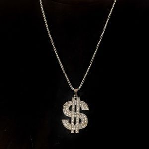 Diamond Dollar sign necklace